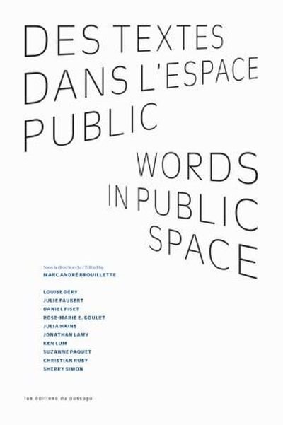 Front cover_Des textes dans l'espace public