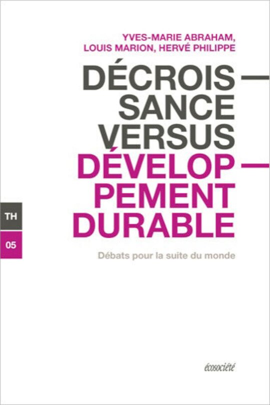 Front cover_Décroissance versus développement durable