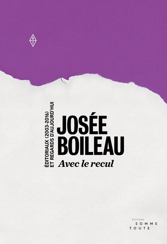 Front cover_Avec le recul