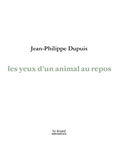 Front cover_Les yeux d'un animal au repos