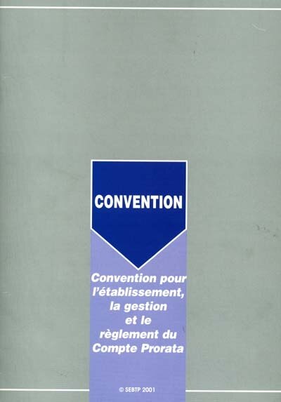 Couverture_Convention pour l'établissement, la gestion et le règlement du compte prorata