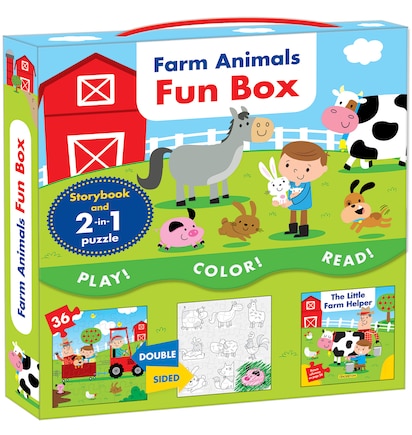 Farm Animals Fun Box: Includes A Storybook And A 2-in-1 Puzzle