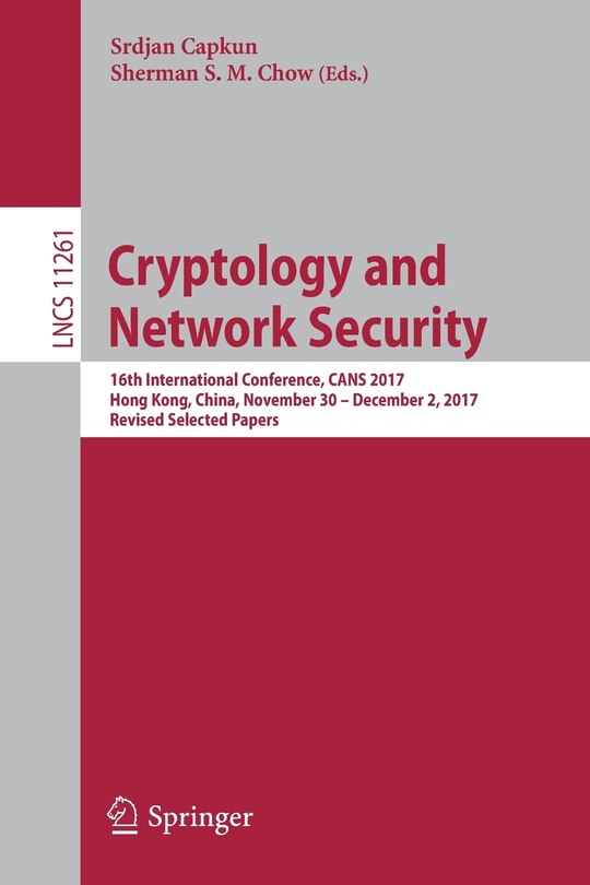 Front cover_Cryptology and Network Security