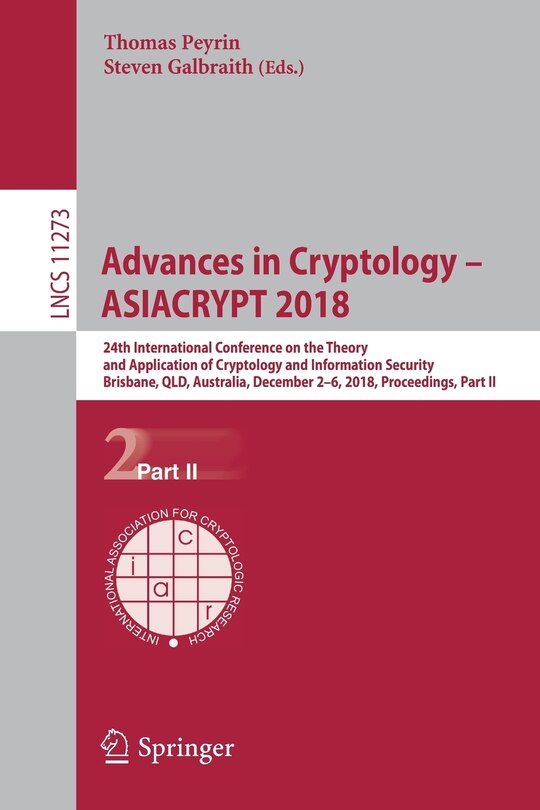 Couverture_Advances in Cryptology - ASIACRYPT 2018
