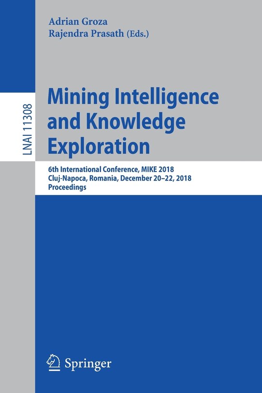 Couverture_Mining Intelligence And Knowledge Exploration