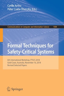 Couverture_Formal Techniques for Safety-Critical Systems
