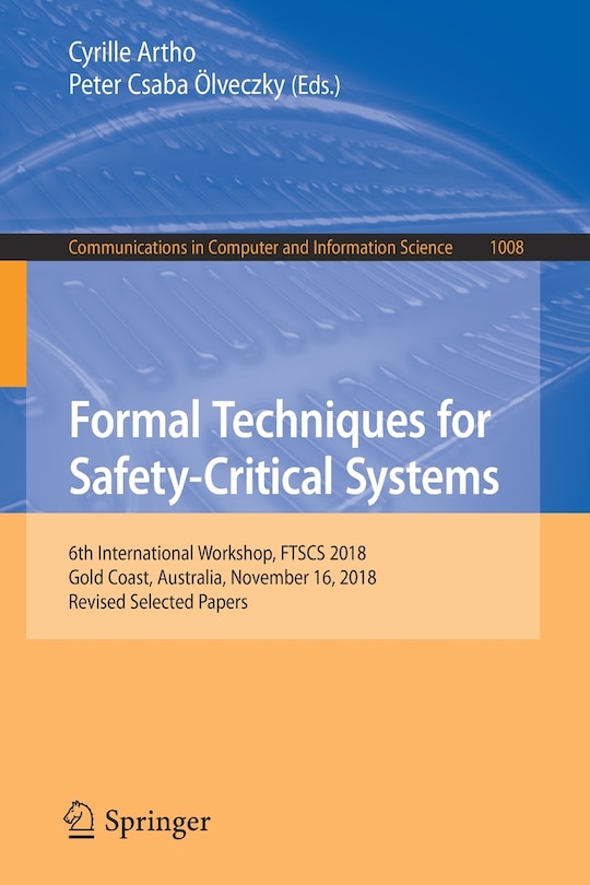 Couverture_Formal Techniques for Safety-Critical Systems