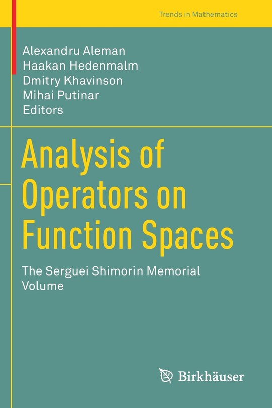 Front cover_Analysis Of Operators On Function Spaces