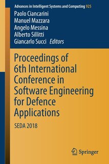Couverture_Proceedings Of 6th International Conference In Software Engineering For Defence Applications