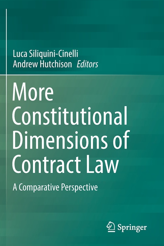 Couverture_More Constitutional Dimensions Of Contract Law