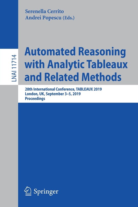 Couverture_Automated Reasoning With Analytic Tableaux And Related Methods