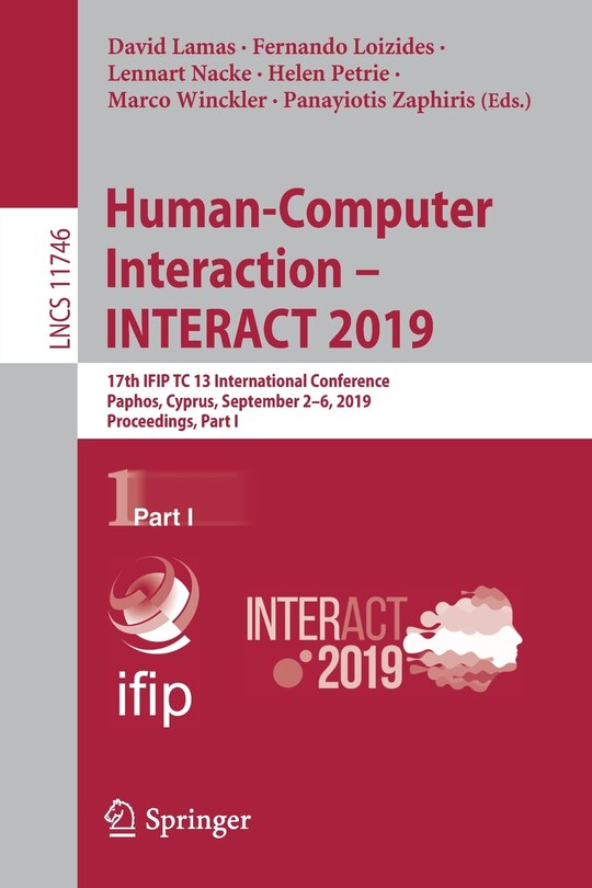 Front cover_Human-computer Interaction - Interact 2019