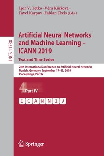 Front cover_Artificial Neural Networks and Machine Learning - ICANN 2019