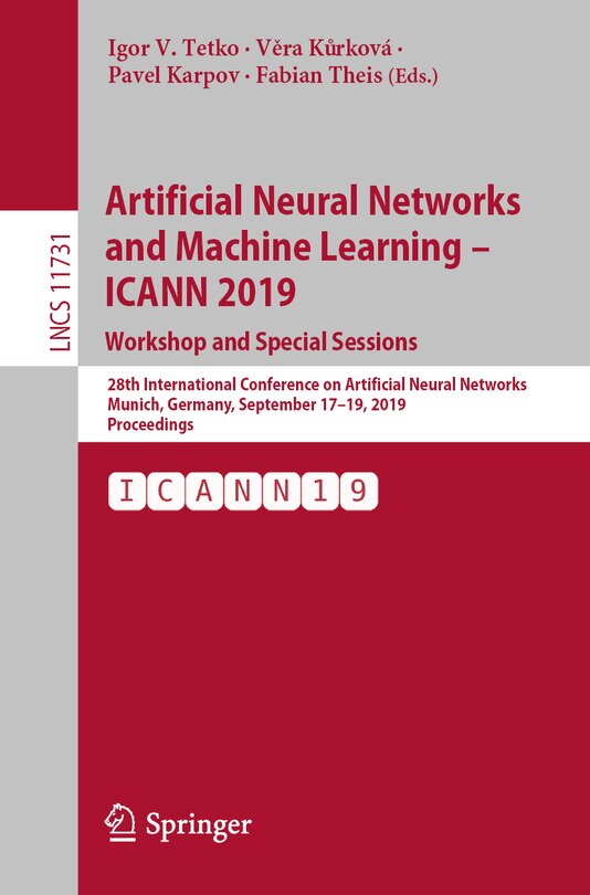 Front cover_Artificial Neural Networks and Machine Learning - ICANN 2019
