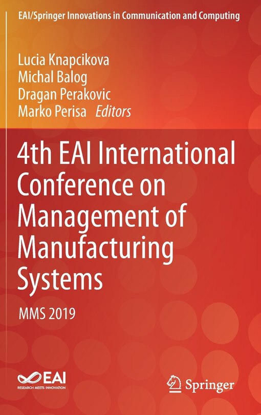 Front cover_4th Eai International Conference On Management Of Manufacturing Systems