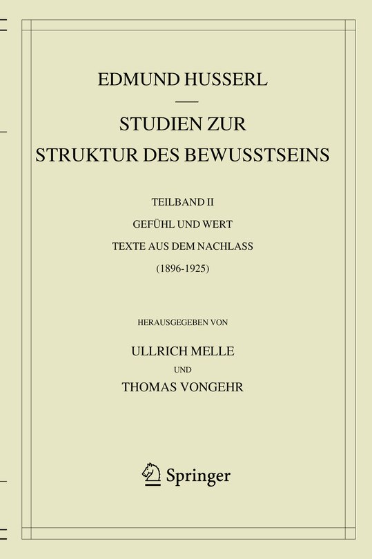 Front cover_Studien zur Struktur des Bewusstseins