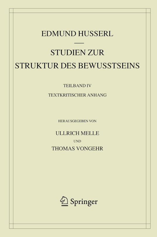 Front cover_Studien zur Struktur des Bewusstseins