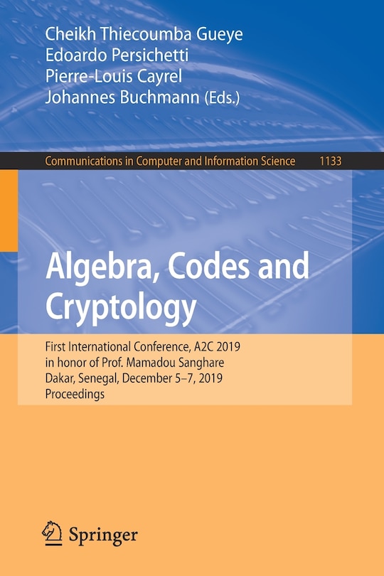 Front cover_Algebra, Codes and Cryptology
