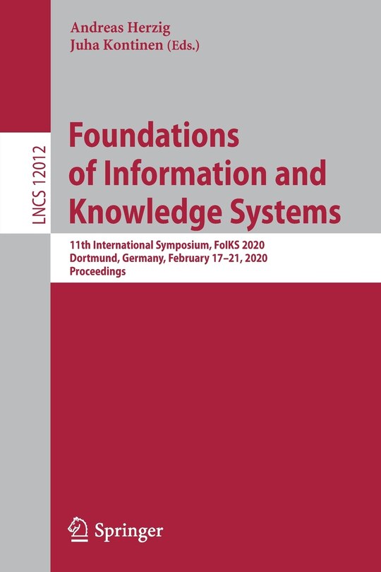 Couverture_Foundations Of Information And Knowledge Systems