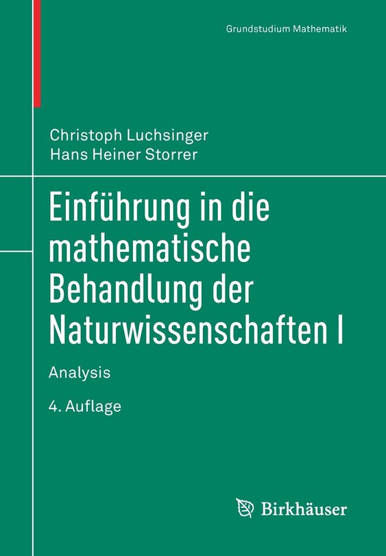 Couverture_Einführung In Die Mathematische Behandlung Der Naturwissenschaften I