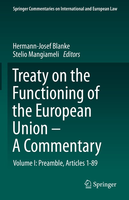 Front cover_Treaty On The Functioning Of The European Union - A Commentary
