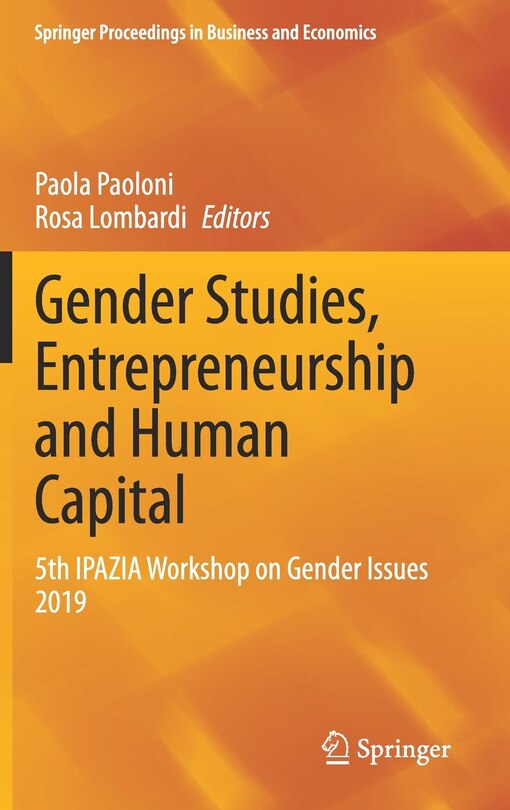 Front cover_Gender Studies, Entrepreneurship And Human Capital