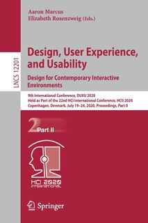 Front cover_Design, User Experience, and Usability. Design for Contemporary Interactive Environments