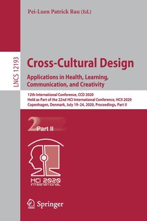 Couverture_Cross-Cultural Design. Applications in Health, Learning, Communication, and Creativity