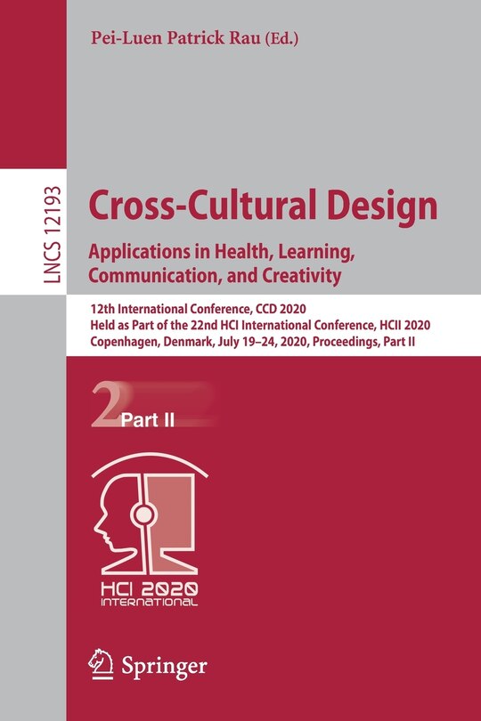 Couverture_Cross-Cultural Design. Applications in Health, Learning, Communication, and Creativity