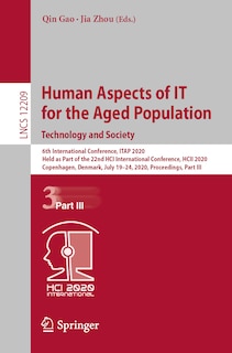 Couverture_Human Aspects of IT for the Aged Population. Technology and Society