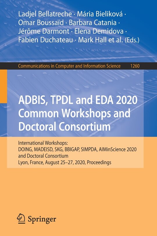 Front cover_ADBIS, TPDL and EDA 2020 Common Workshops and Doctoral Consortium