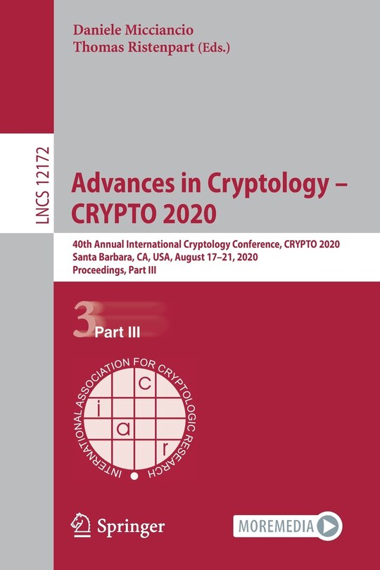 Front cover_Advances in Cryptology - CRYPTO 2020