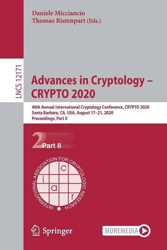 Front cover_Advances in Cryptology - CRYPTO 2020