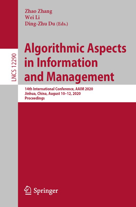 Front cover_Algorithmic Aspects In Information And Management