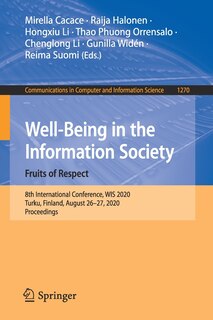 Front cover_Well-being In The Information Society. Fruits Of Respect