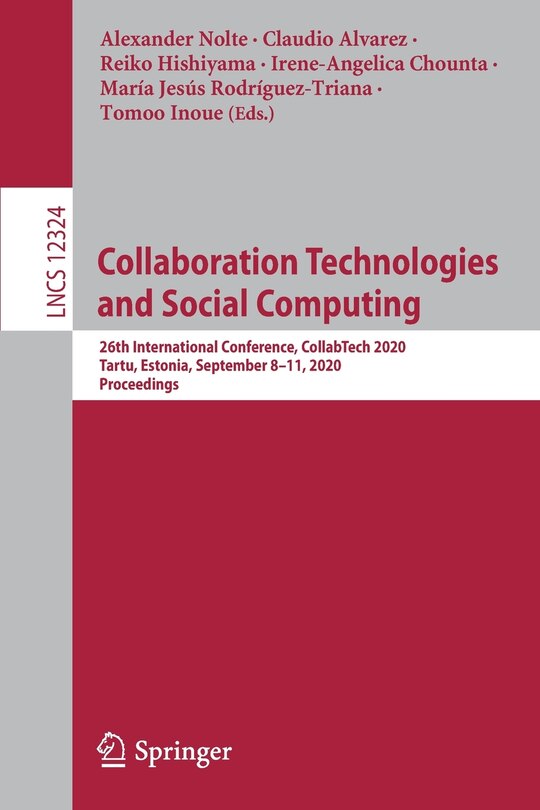 Front cover_Collaboration Technologies And Social Computing