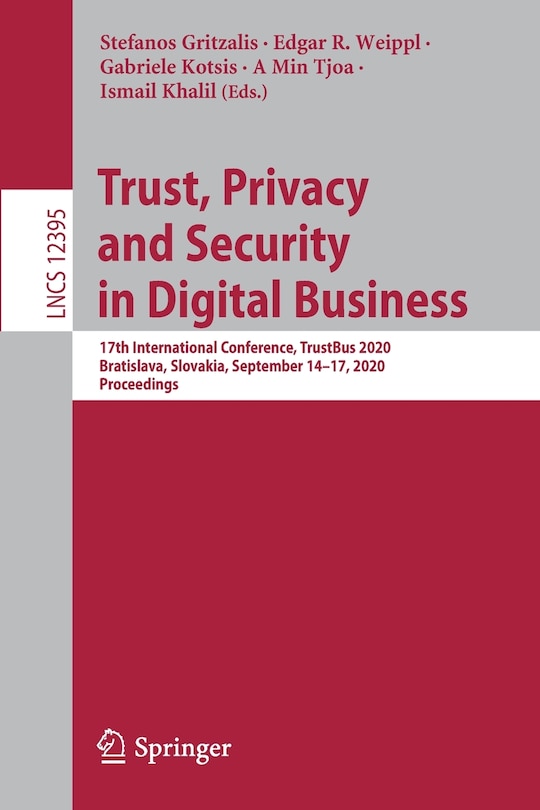 Front cover_Trust, Privacy and Security in Digital Business