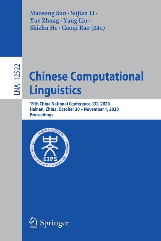 Front cover_Chinese Computational Linguistics