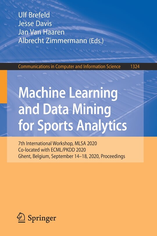 Front cover_Machine Learning and Data Mining for Sports Analytics