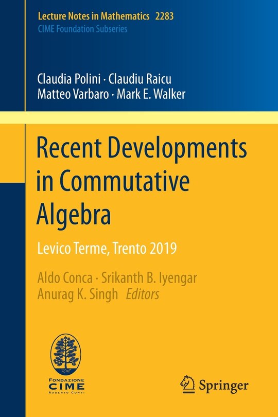 Front cover_Recent Developments In Commutative Algebra
