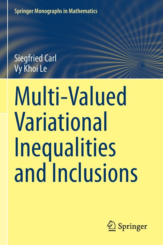 Front cover_Multi-valued Variational Inequalities And Inclusions