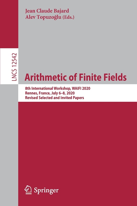 Front cover_Arithmetic of Finite Fields