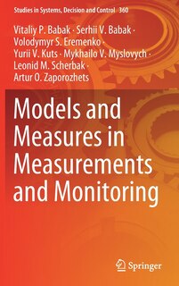 Front cover_Models and Measures in Measurements and Monitoring