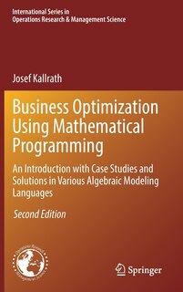Front cover_Business Optimization Using Mathematical Programming