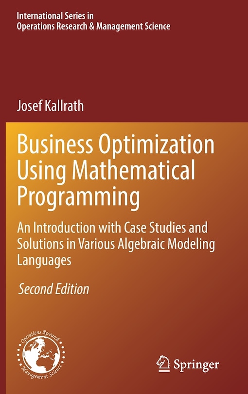 Front cover_Business Optimization Using Mathematical Programming