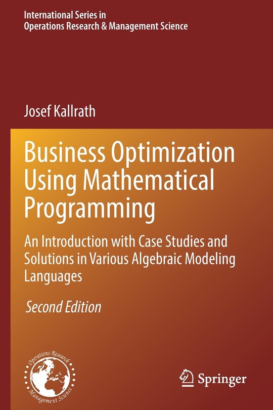 Front cover_Business Optimization Using Mathematical Programming