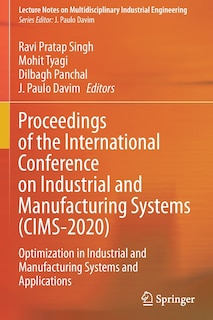 Front cover_Proceedings of the International Conference on Industrial and Manufacturing Systems (CIMS-2020)