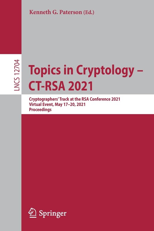 Couverture_Topics In Cryptology - Ct-rsa 2021