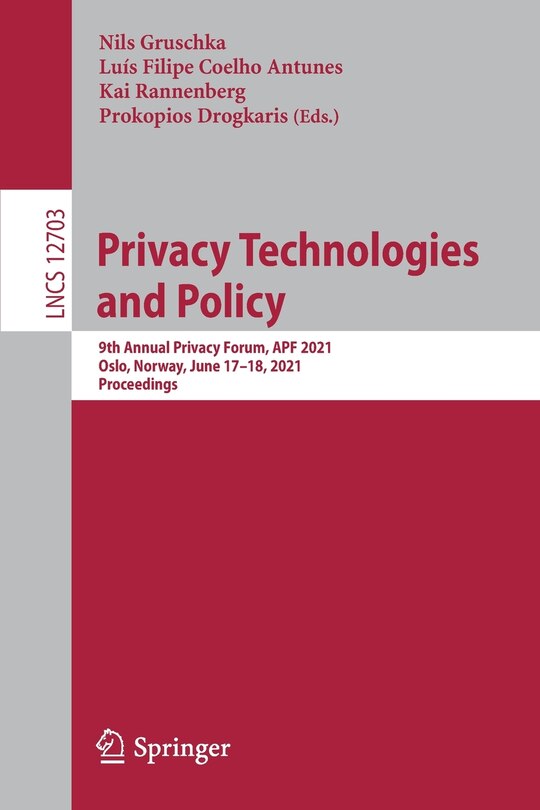 Couverture_Privacy Technologies And Policy