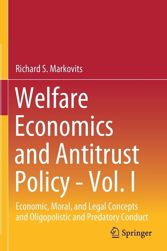 Couverture_Welfare Economics and Antitrust Policy - Vol. I
